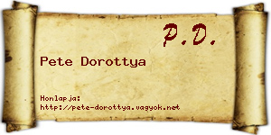 Pete Dorottya névjegykártya